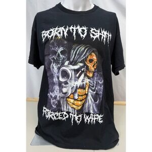 Teen Hearts Born To Shit Forced To Wipe Meme Graphic Tee Shirt Mens Large FLAW